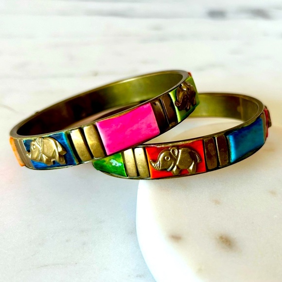 Set of 2_Handmade Bangles from Jaipur India - Picture 3 of 11